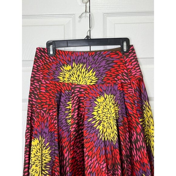 Trina Turk Abstract Floral Red Patterned Silk Blend Midi‎ Twirl Circle Skirt 6 - Picture 2 of 9